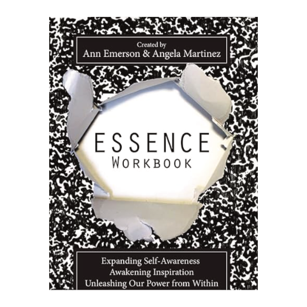 ESSENCE Workbook cover by Ann Emerson and Angela Martinez, in composition-notebook style