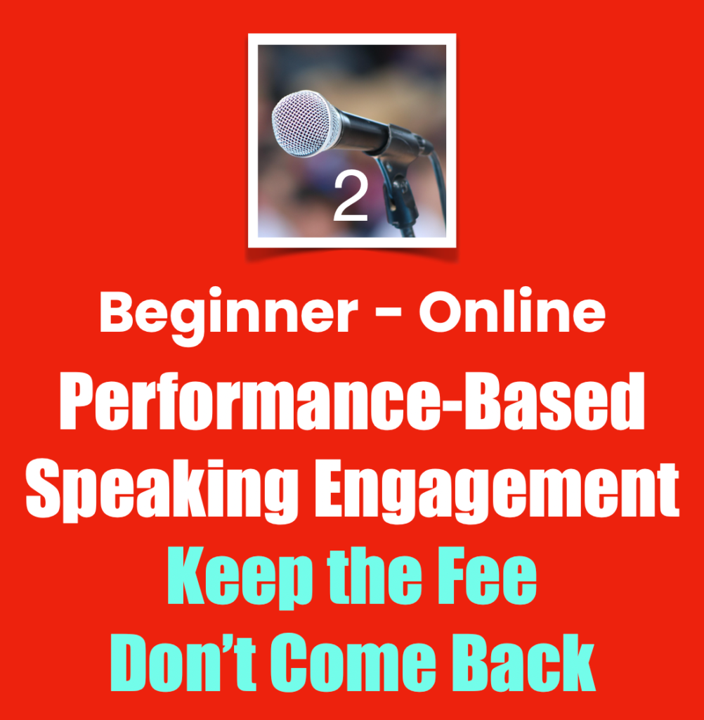 Online performance-based speaking engagement, beginner 2 rating