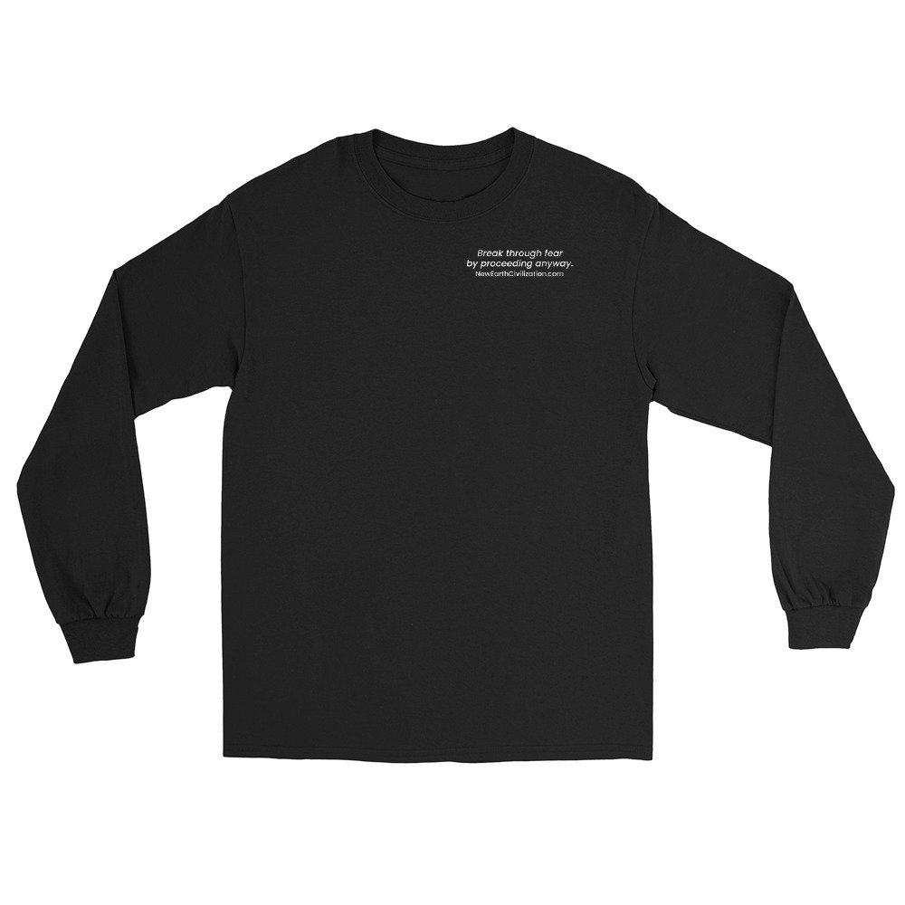 Black Always Be BOLD long sleeve shirt with the circle logo, front view